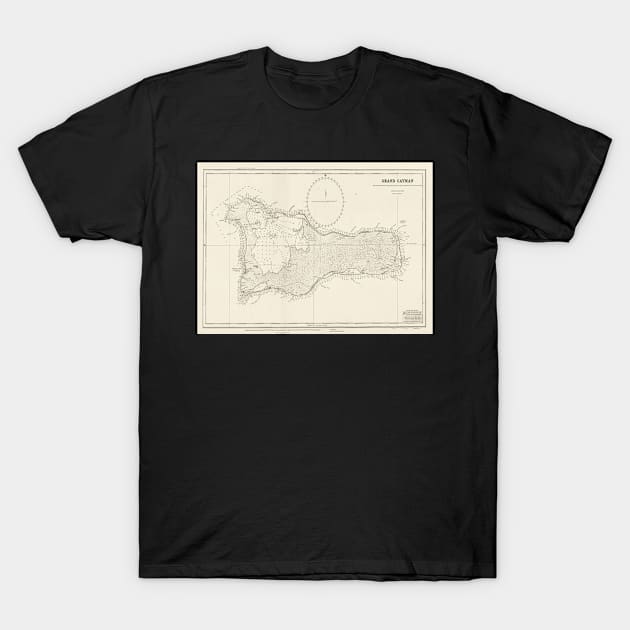 Old Grand Cayman Map (1880) Vintage Caribbean Island Atlas T-Shirt by Bravuramedia